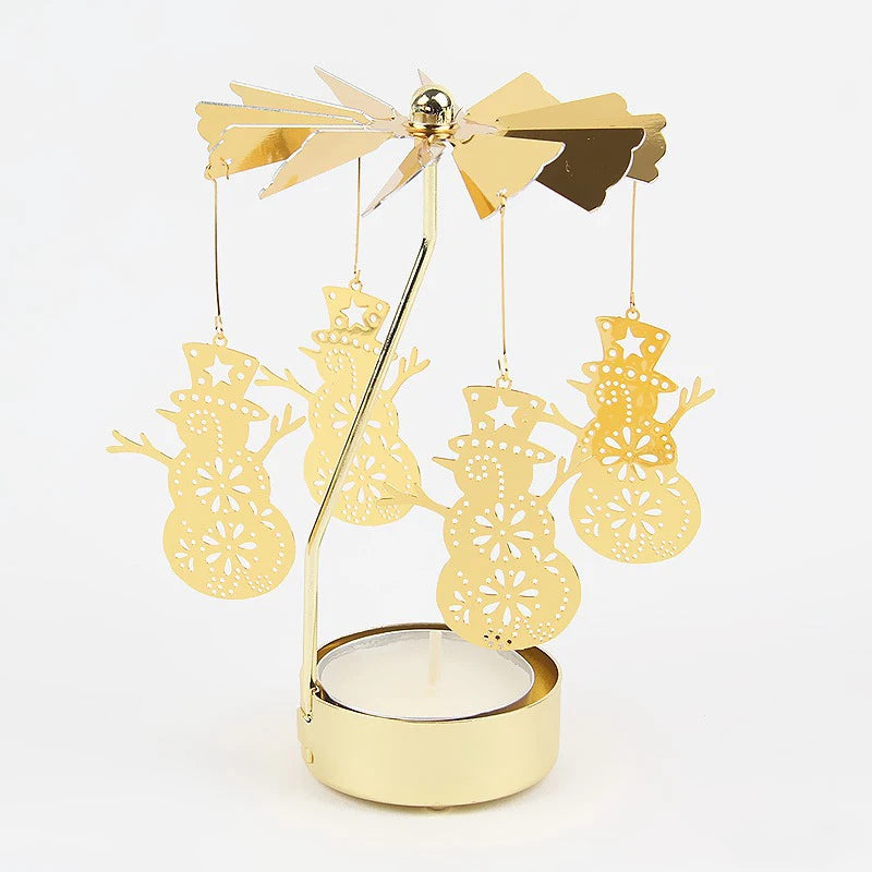 Metal Hot Rotating Candle Holder Christmas Rotating Candle Holder