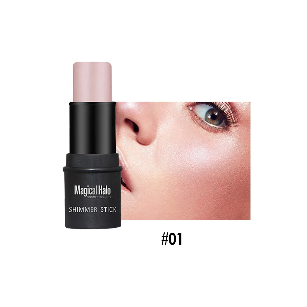 Magical Halo Highlighter Stick Glitter Contouring Bronzer For Face Shimmer Powder Highlight Corrector Contour Illuminator Makeup