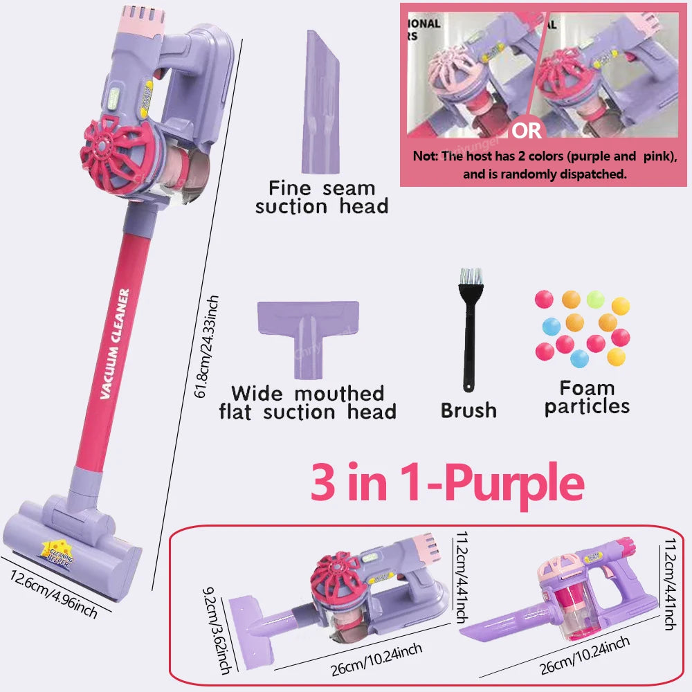 Kids Simulation Electric Vacuum Cleaner Toy Set Housekeeping Role Play Educational Toys for Toddlers Perfect Gift for Girls Boys