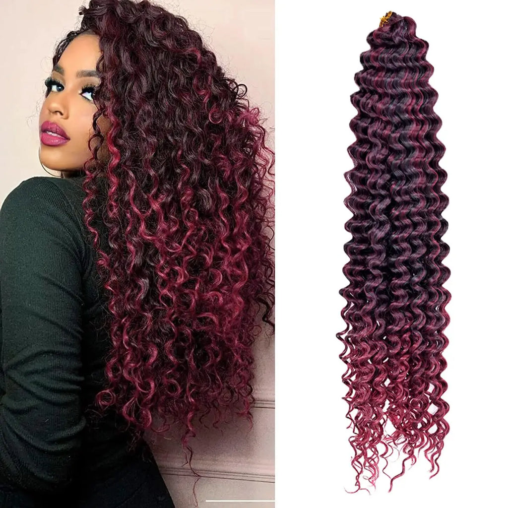 Deep Wave Hair Bundles 613 Piano Blonde Natural Synthetic Hair Extensions Ombre Thick Ponytail Loose Boho Braid Hair