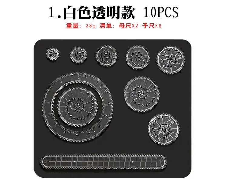 Funny Interlocking Gears Wheels Spirograph Drawing Toys Set Creative Educational Toy for Children Painting Drawing Accessories