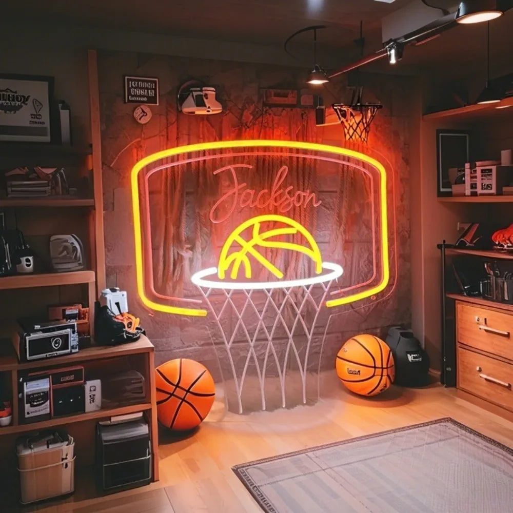 Custom Basketball Neon Sign Boy's Bedroom Nursery Home Wall Decor