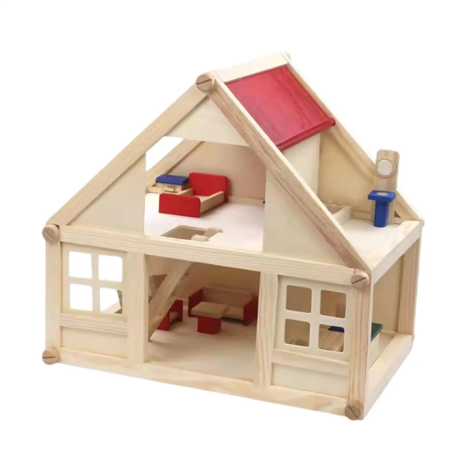 Wooden Doll House for Kids Miniature Scene 2 Storey Gift Toy Mini Furniture Toy
