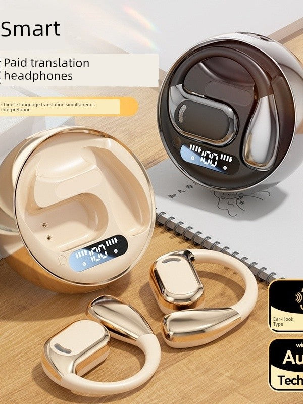 Cross-Border New Ai Smart Translation Earphones M76 Bluetooth Earphones Noise-Cancelling Over-Ear Running Sports Ows Universal