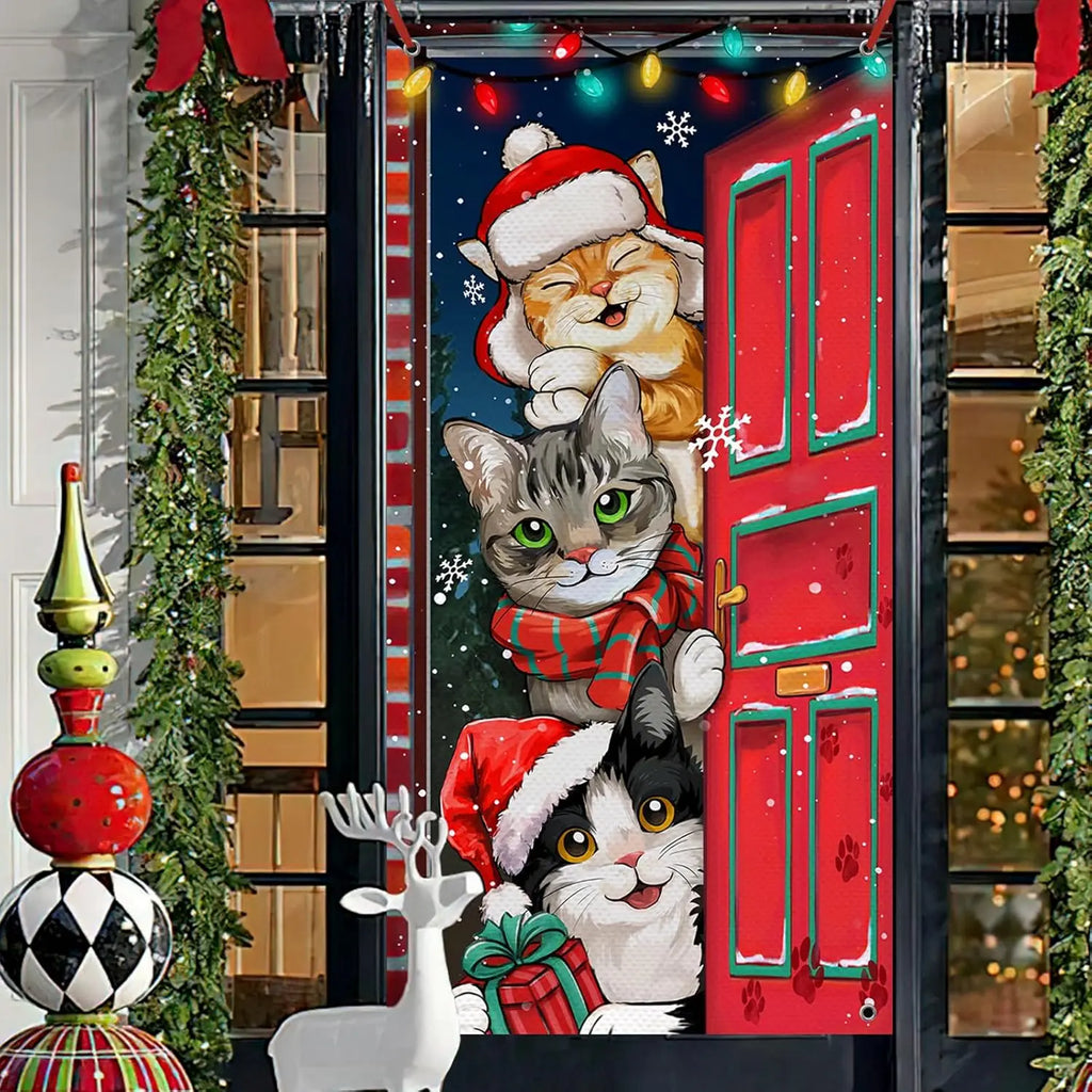 Christmas Door Cover Winter Holiday Indoor/Outdoor Fun