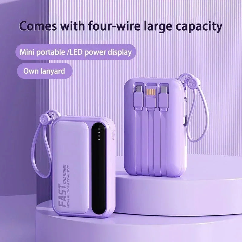 120W 500000mAh Power Bank Large Capacity 4 In1 Cables Intelligent Digital Display Light Portable Powerbank For iPhone Huawei New