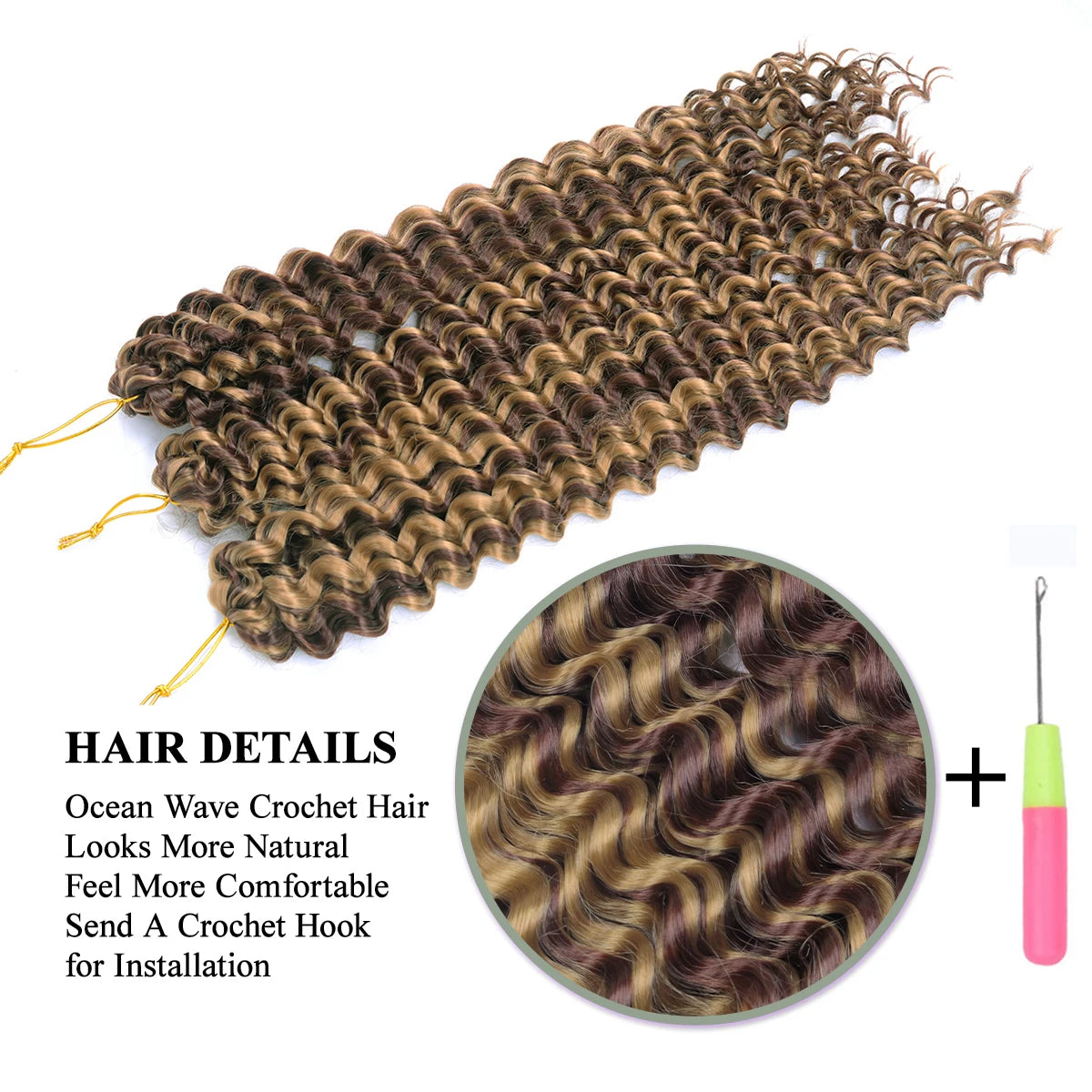 Deep Wave Hair Bundles 613 Piano Blonde Natural Synthetic Hair Extensions Ombre Thick Ponytail Loose Boho Braid Hair