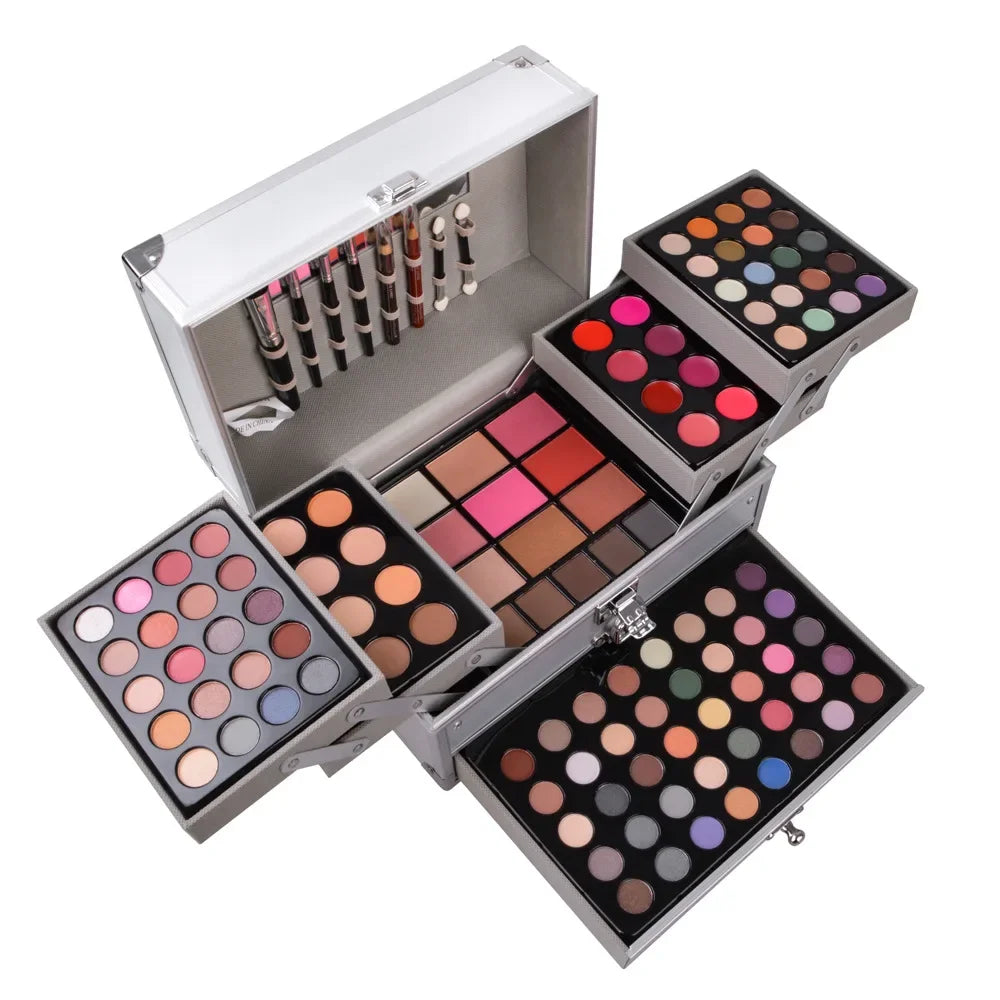 Cosmetics Gift Set for Women Full Kit All in One Make up Face Powder Eyeshadow Palette Lipstick Makeup Brushes Highlighter Bronzer