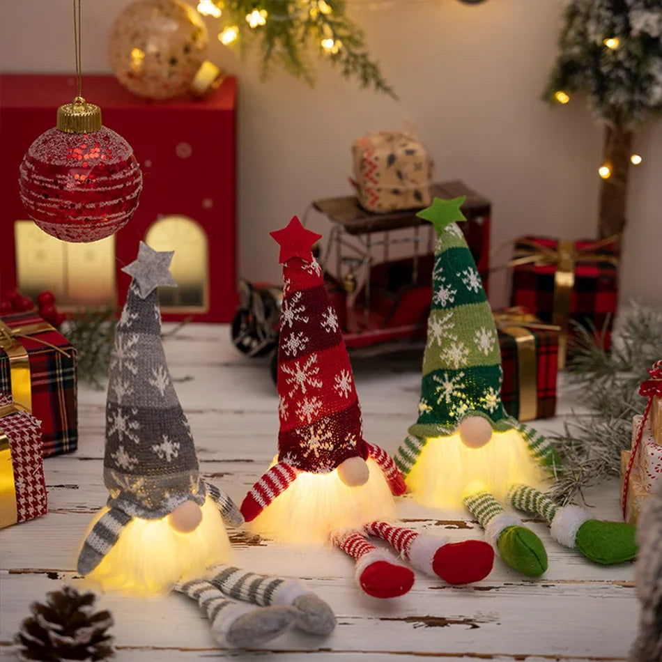 In Stock Santa Claus Plush Toy Decoration Winter Holiday Ornament for Snow Scene Fireplace Festive Christmas Hanging Decoration