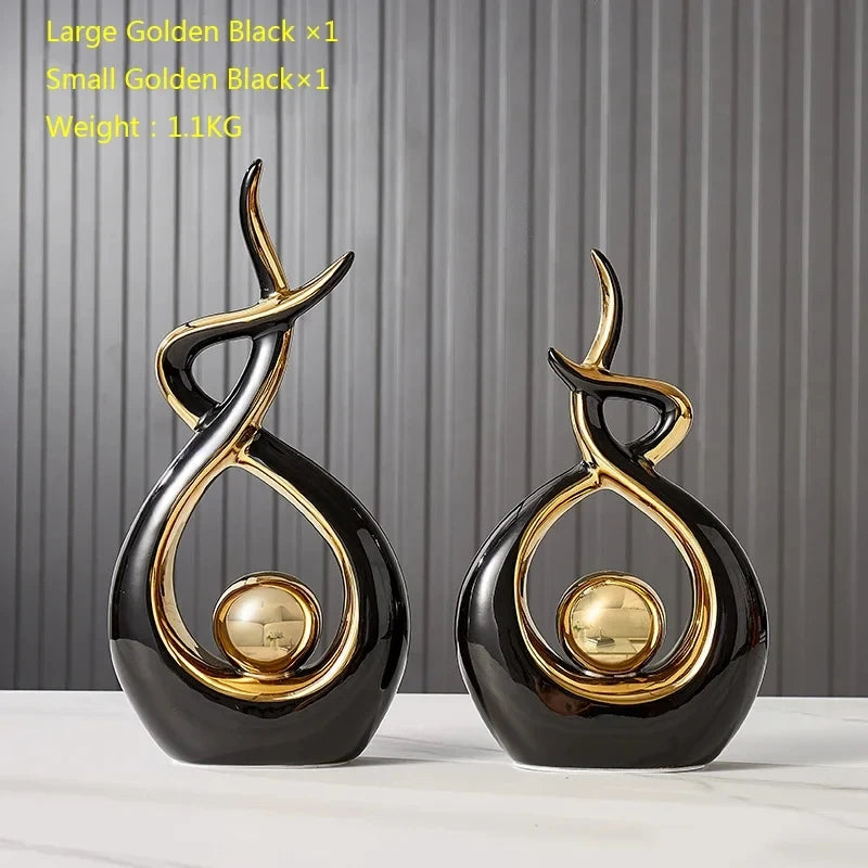 Nordic Home Decor Figurines for Interior Living Room Desk Ceramics