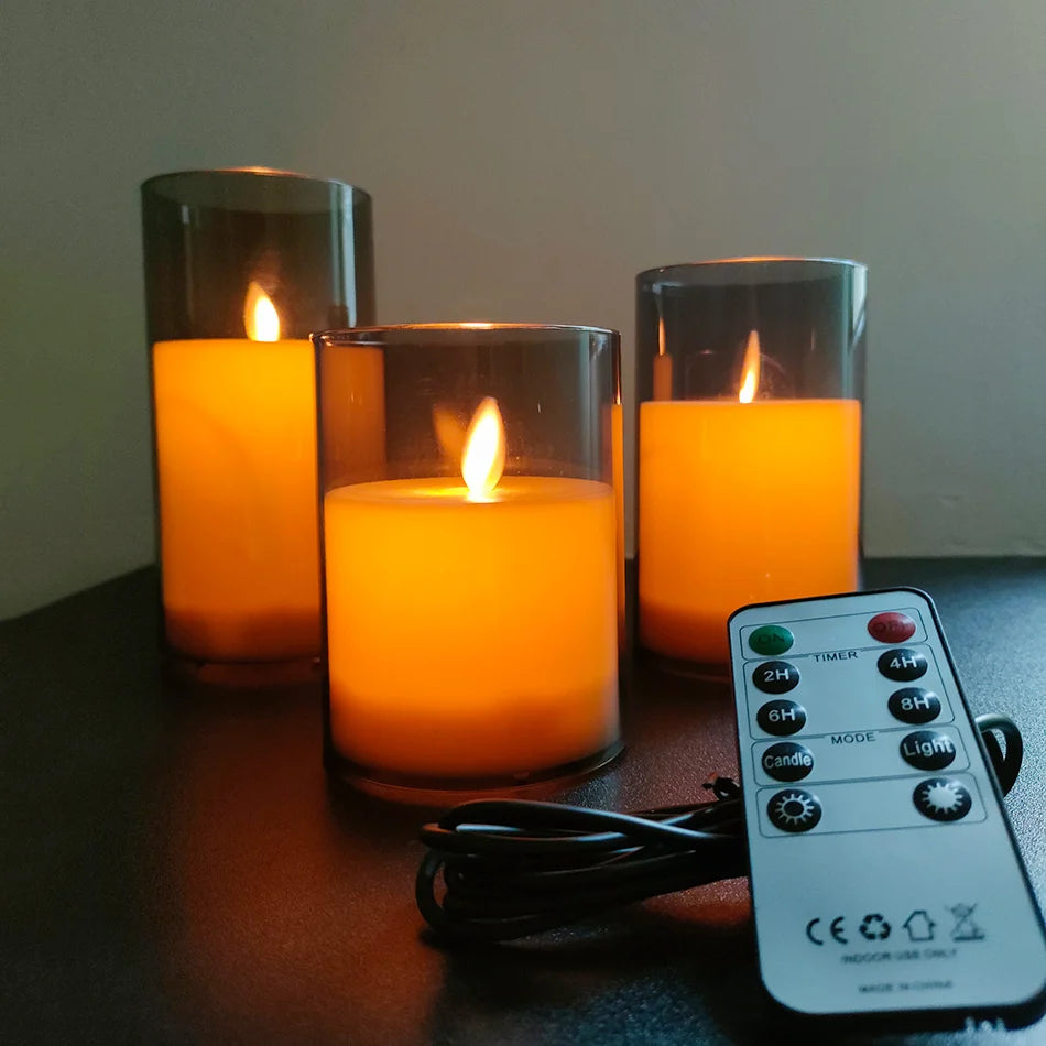 Moving Wick Remote ,Christmas Candles,New Year Party Light,Home Decor.