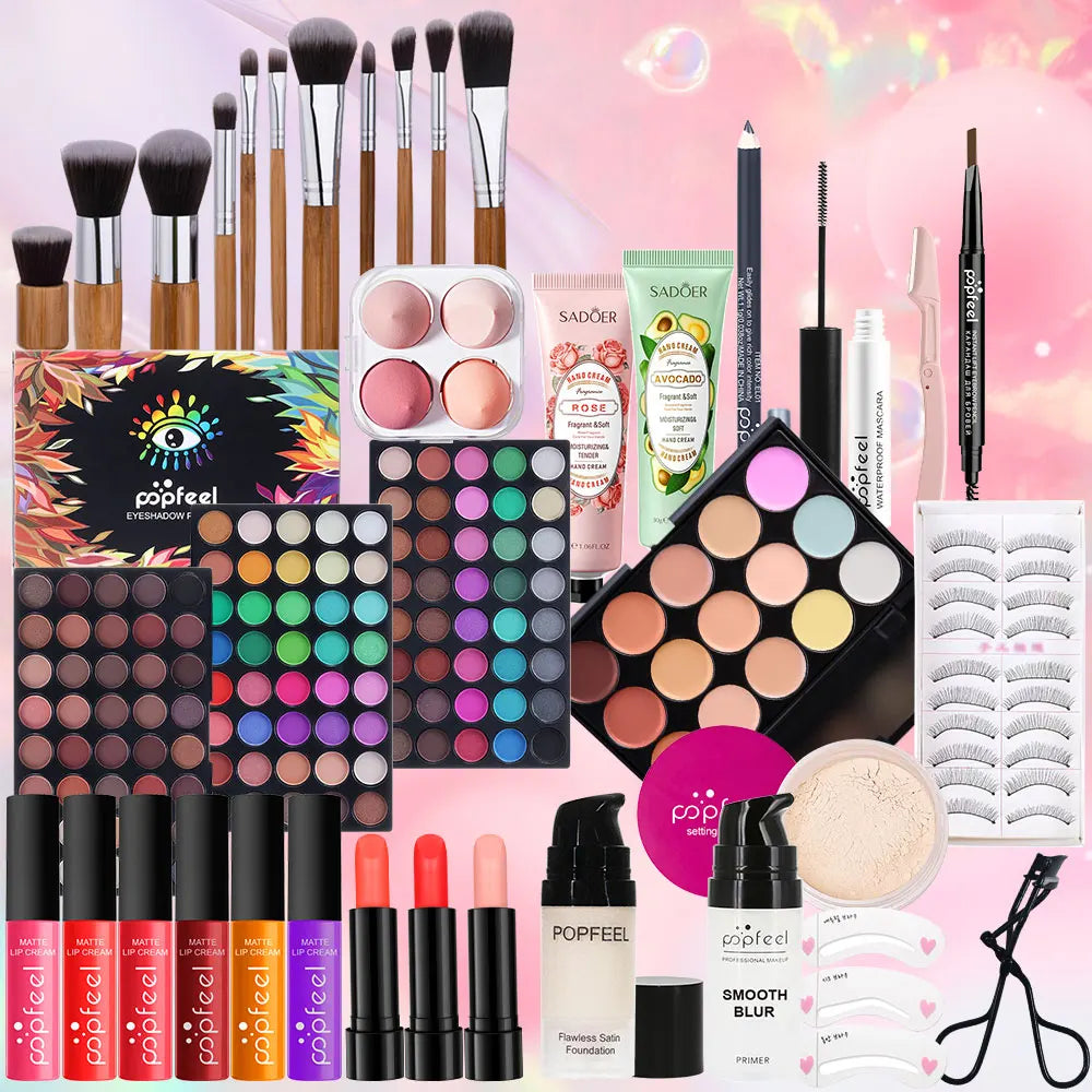 POPDEEL Makeup Kit For Women Full Kit,All-in-one Makeup Holiday Gift Set Include Concealer Eyeshadow Face Powder Lipstick Blush