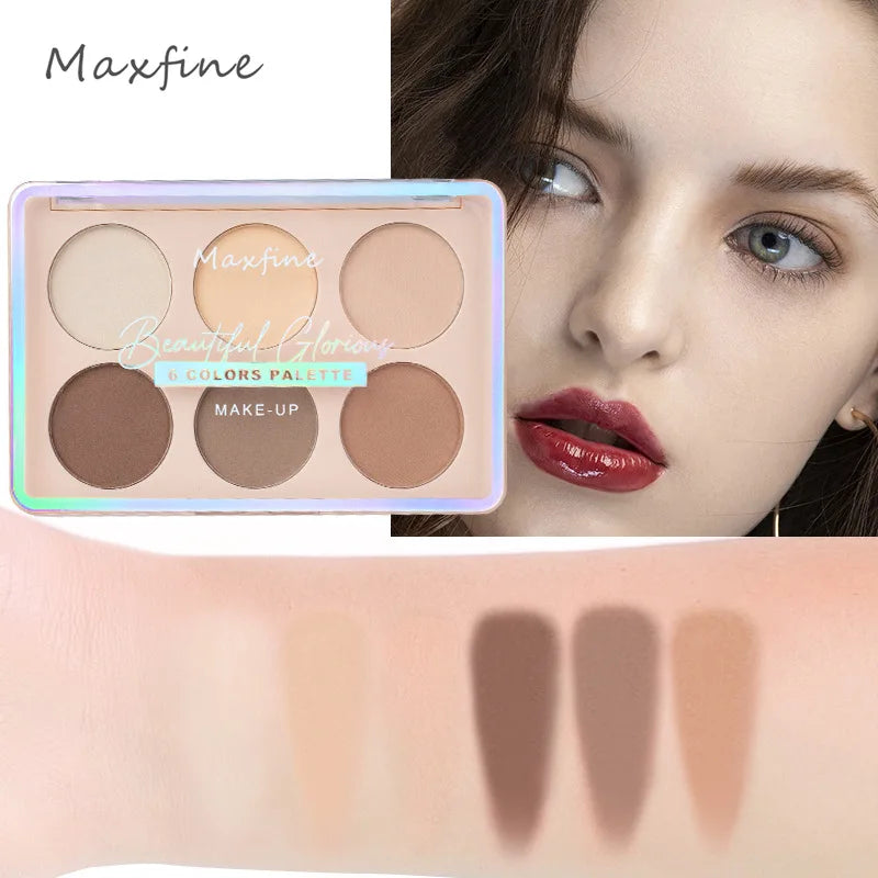 Color-retaining contour palette highlights all the functions of contour, which is a portable high-gloss cosmetic blush plate.
