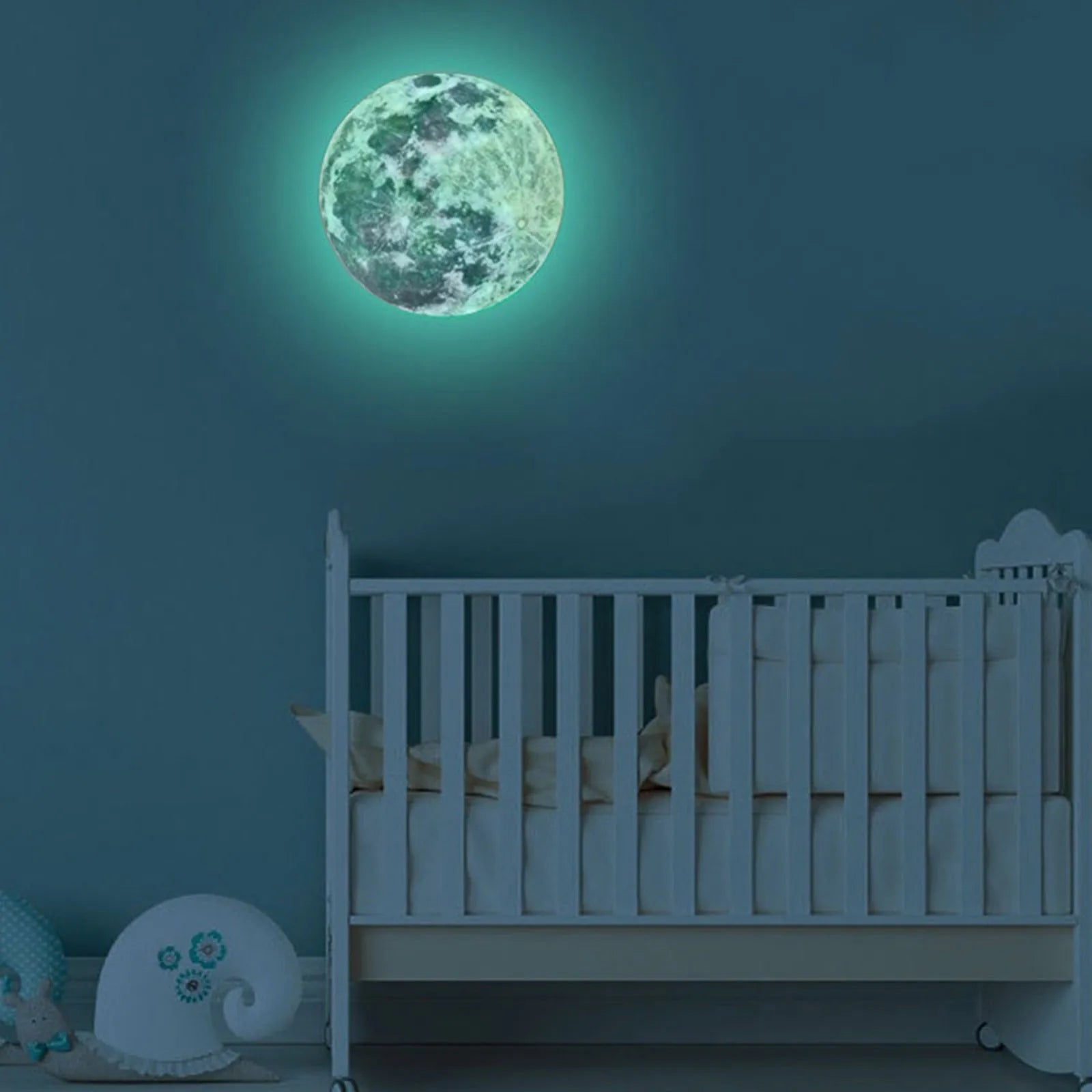 Large Moon Fluorescent Wall Sticker 5-20cm Removable Glow In The Dark Sticker Wall Sticker Kids Room Decoration Home Decor