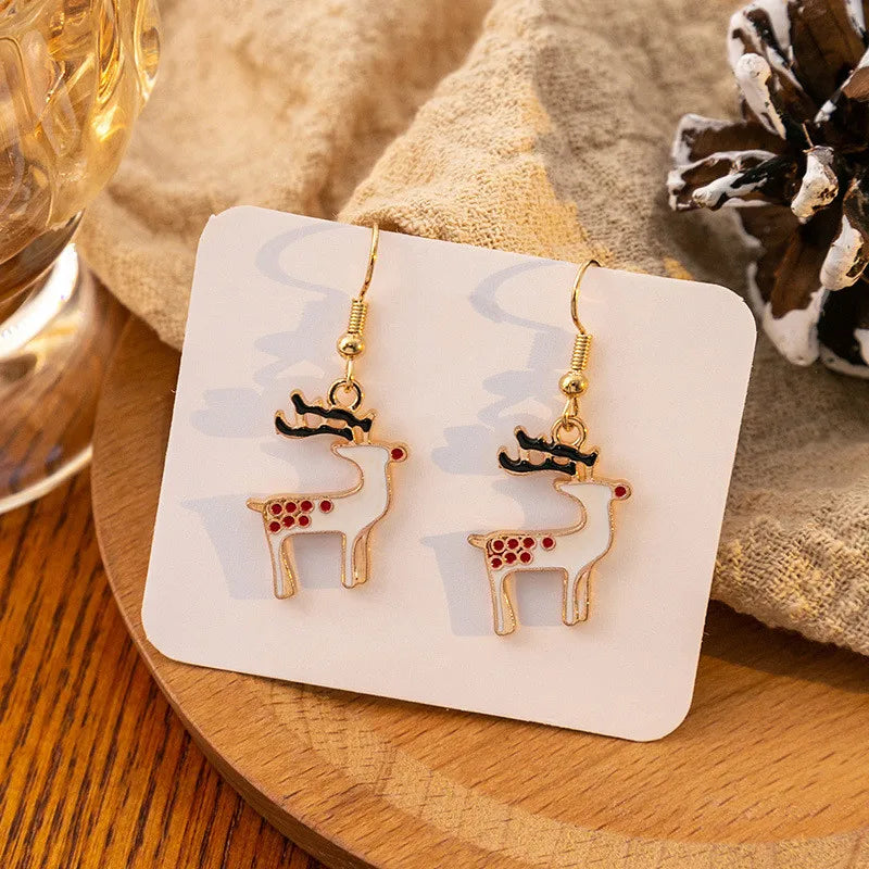 Vintage Metal Christmas Tree Dangle Earrings for Women Fashion Socks Santa Claus Snowflake Drop Earings New Year Party Jewelry