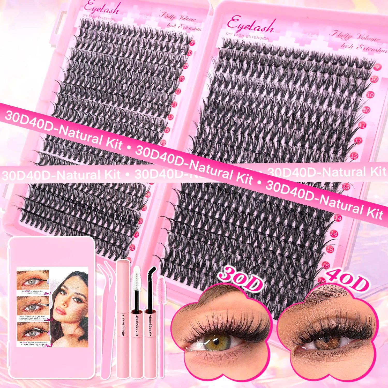 DIY Lash Extension Kit Clusters Individual Eyelashes