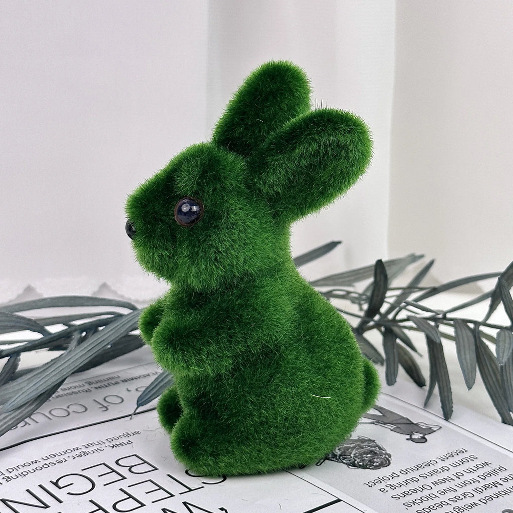Easter Rabbit Green Foam Flocking Simulation Three-dimensional Moss Rabbit Handicraft Decorations Gardening Decoration