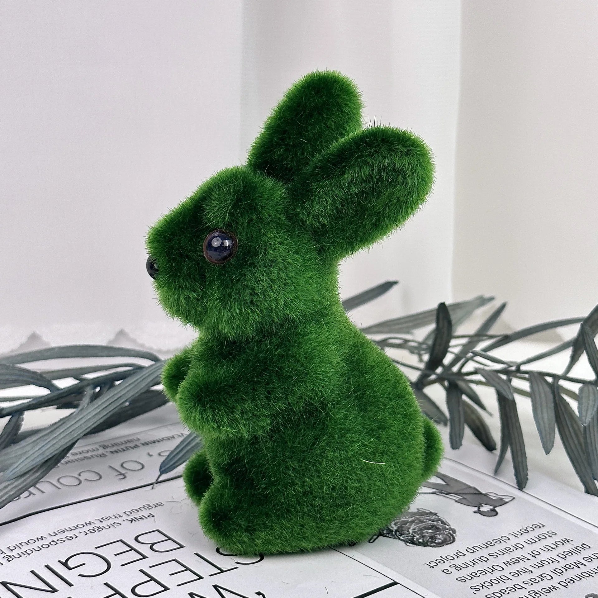 Easter Rabbit Green Foam Flocking Simulation Three-dimensional Moss Rabbit Handicraft Decorations Gardening Decoration