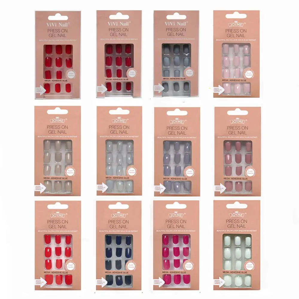 24pc nails Art Fake Nail Tips Press on Coffin  Artificial Square