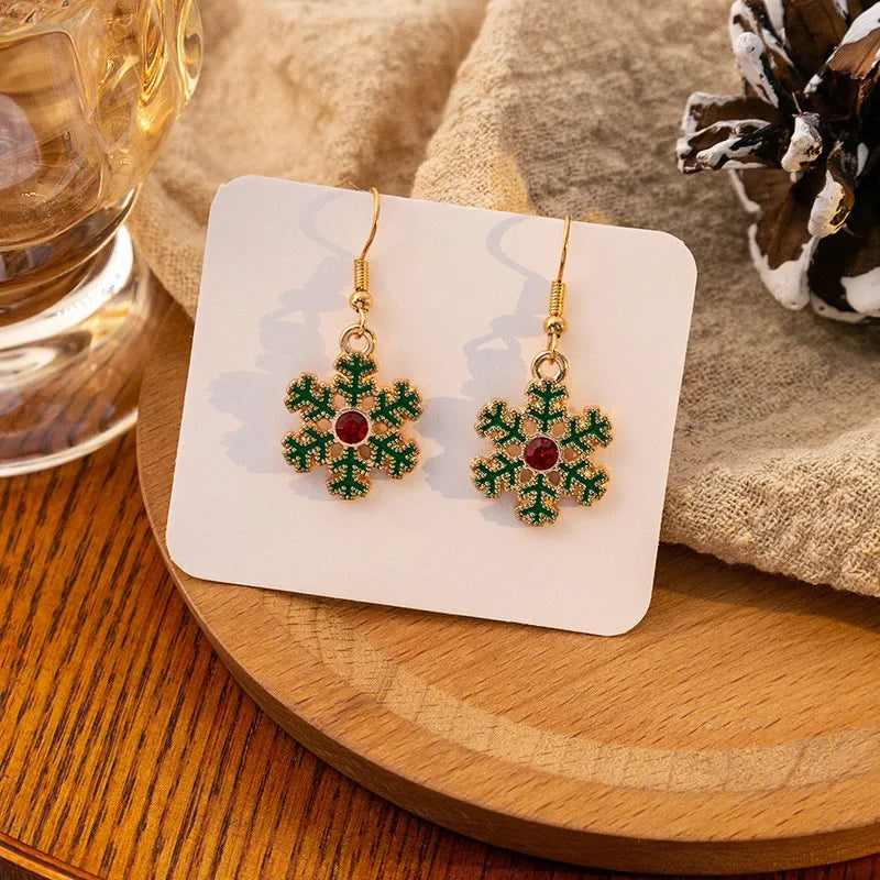 Vintage Metal Christmas Tree Dangle Earrings for Women Fashion Socks Santa Claus Snowflake Drop Earings New Year Party Jewelry