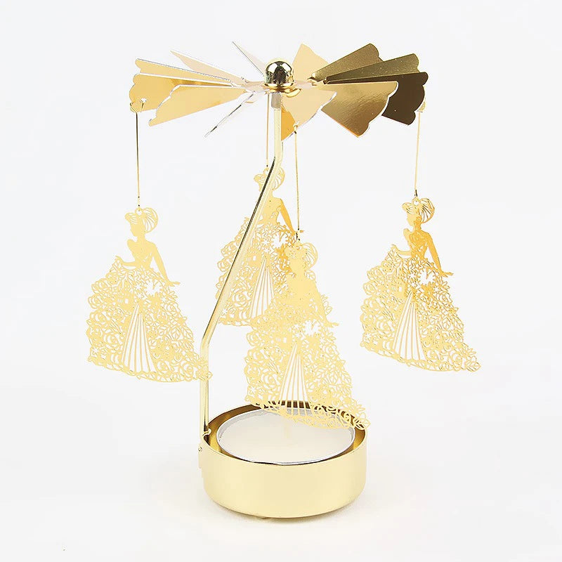Metal Hot Rotating Candle Holder Christmas Rotating Candle Holder
