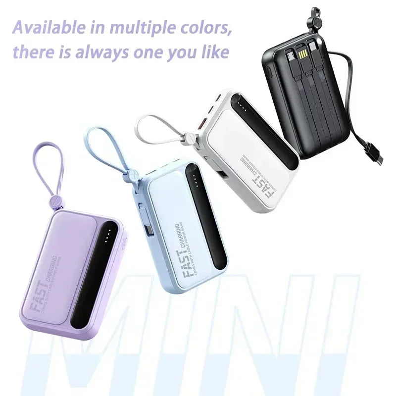 120W 500000mAh Power Bank Large Capacity 4 In1 Cables Intelligent Digital Display Light Portable Powerbank For iPhone Huawei New