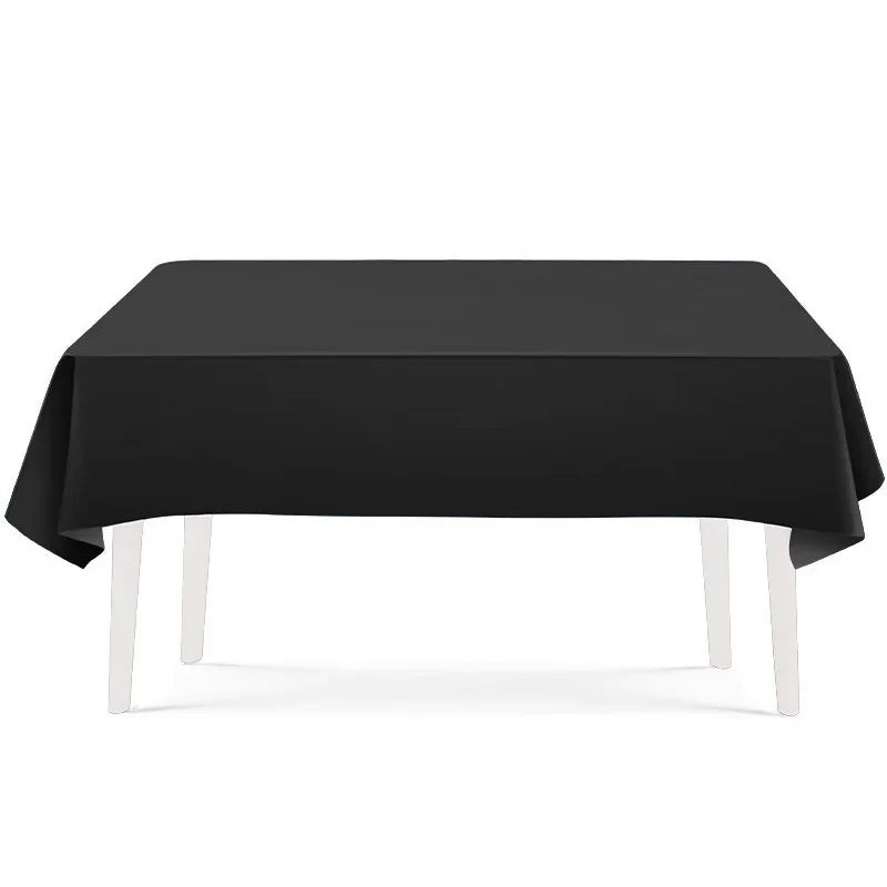 Solid Black Theme Tableware Birthday Party Disposable Cutlery Paper Napkins Cups Plates Tablecloths Fork Spoon Party Decorations