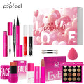 POPFEEL 12-Piece Valentine's Day Makeup Set -Cosmetics Includes Eyeshadow, Blush, Lipstick, Lip Gloss, Mascara, Eyebrow Pencil, Eyeliner.
