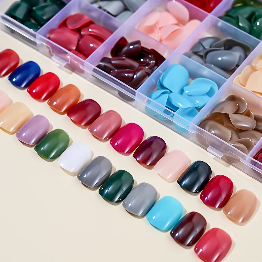 576pcs/Box Colorful Fake Nails  Cover Nail Tips