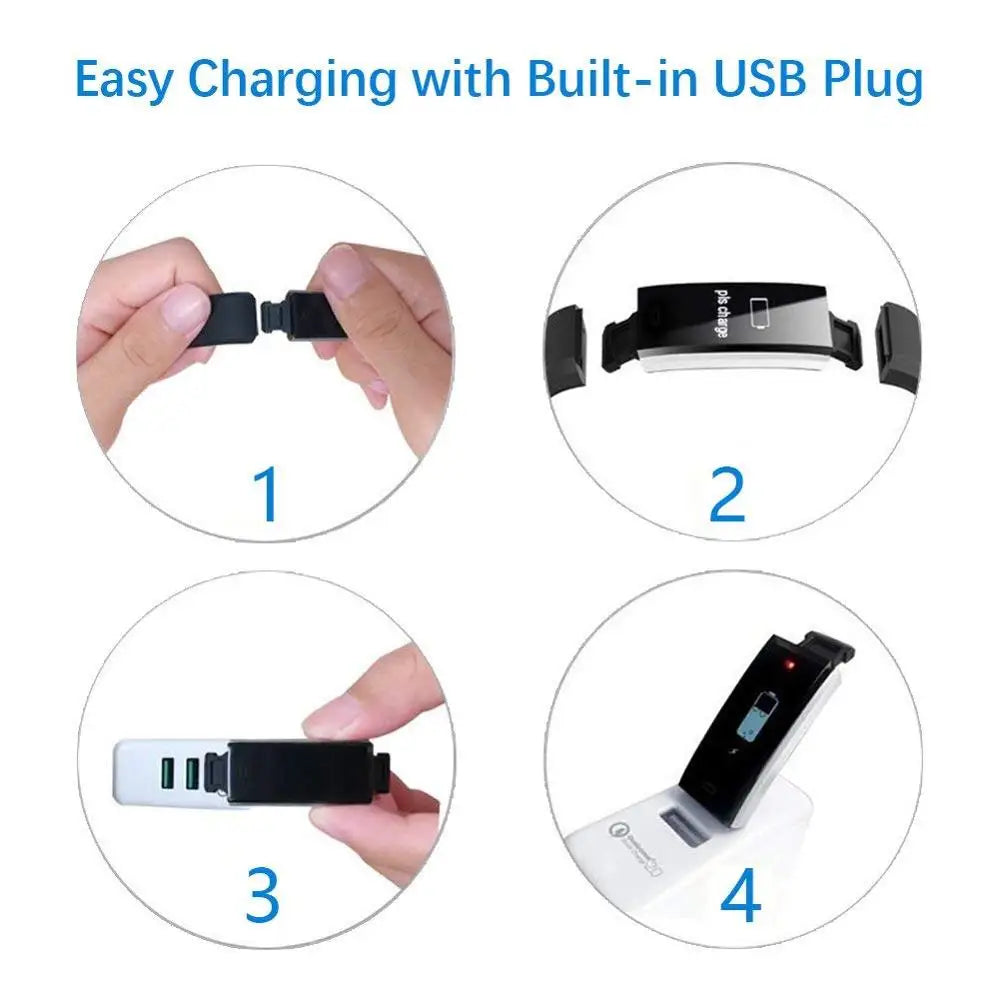 Bluetooth Smart Sports Bracelet Pedometer Heart Rate Blood Pressure Fitness Tracker Smartwatch for iOS Android+BOX Men and Women