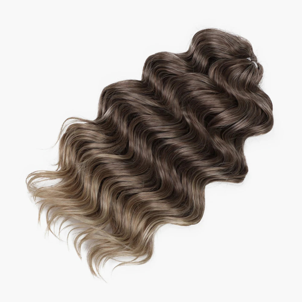 16 Inch Ombre Blonde Brown White Synthetic Crochet Twist Curly Hair Deep Wave Braid Hair Water Wave Braiding Hair Extensions