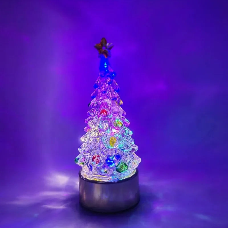 LED Night Lamp Mini Christmas Tree Christmas Luminous Decoration Bed Side Lamp Battery Powered Gift Desktop Ornament Night Lamps