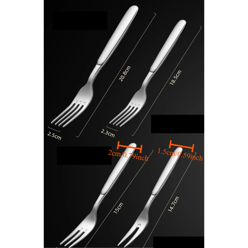 1PC Stainless Steel Fork Western Food Adult Household Fruit Salad Dessert Tableware Household Products Afternoon Tea