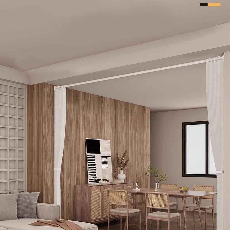 Fashionable Foldable Partition Curtain for Living Room Window Super Thick Fabric Pleated Process Stylish Individual Item