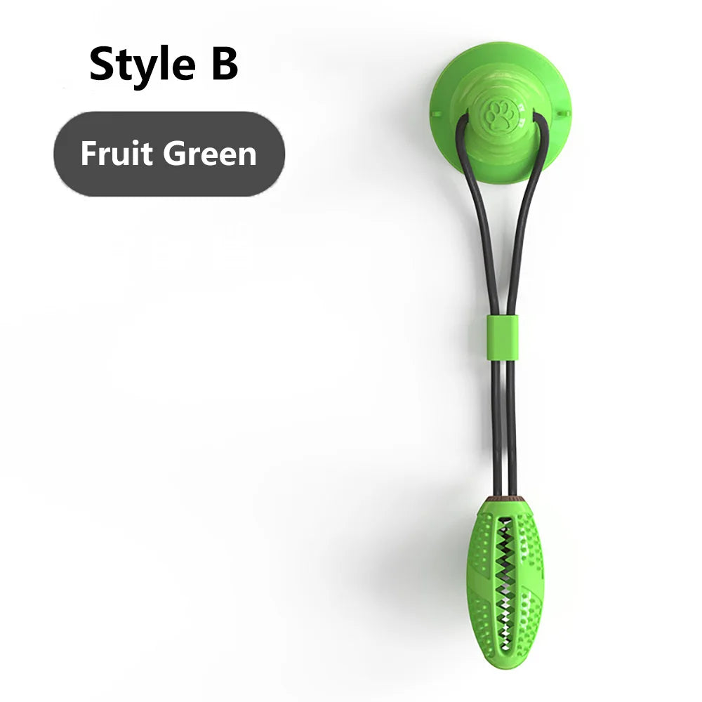Dogs Food Toys Silicon Suction Cup Tug Interactive Dog Ball Toy For Pet Chew Bite Tooth Cleaning Toothbrush Feeding Pet Supplies