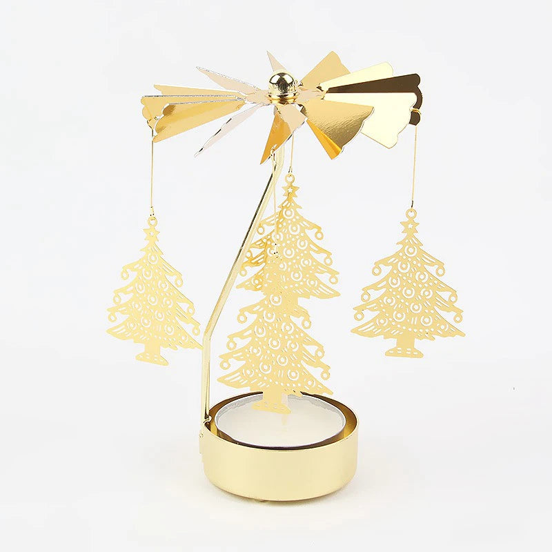 Metal Hot Rotating Candle Holder Christmas Rotating Candle Holder