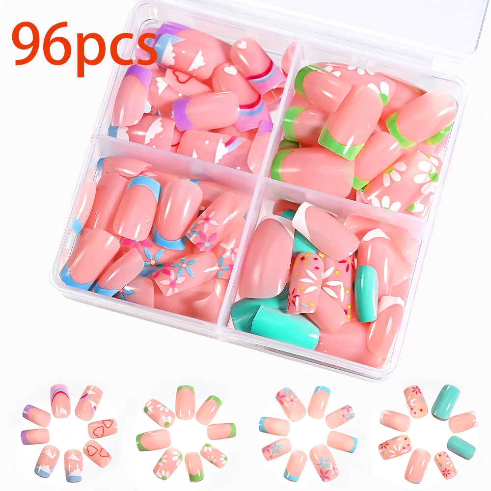 576pcs/Box Colorful Fake Nails  Cover Nail Tips